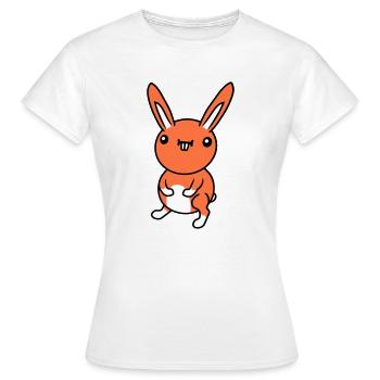 Hase Lustig Gesicht Grimasse Albern Ulkig Lächeln - Frauen T-Shirt - Weiß - Vorne - AI Model Female 172 dark (172cm)