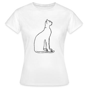 Anmutige Katze T-Shirt - Frauen T-Shirt - Weiß - Vorne - AI Model Female 172 dark (172cm)