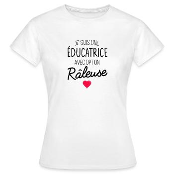 éducatrice râleuse femme cadeau humour - T-shirt Femme - blanc - Devant - AI Model Female 172 dark (172cm)
