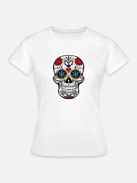Totenkopf "Mexico" - Frauen T-Shirt - Weiß
