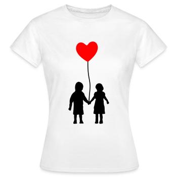 Kinder mit Herz - Ballon, Be my valentine - Frauen T-Shirt - Weiß - Vorne - AI Model Female 172 dark (172cm)