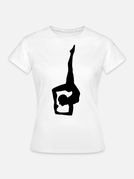 Dynamische Yoga-Silhouette - Frauen T-Shirt - Weiß