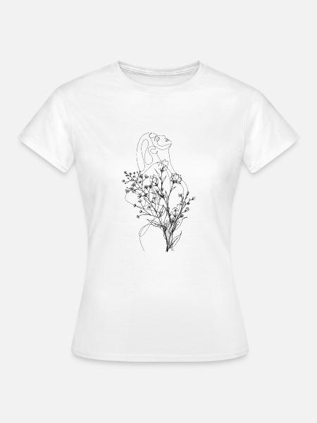 Frau Blumen Selbstvertrauen - Frauen T-Shirt - Weiß