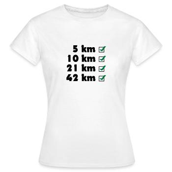 Marathon checklist - Women's T-Shirt - white - Front - AI Model Female 172 dark (172cm)