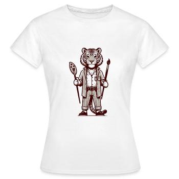 Cute Tiger Artist - Women's T-Shirt - white - Front - AI Model Female 172 dark (172cm)
