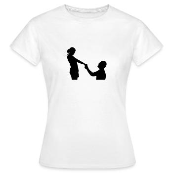 proposal of marriage - Women's T-Shirt - white - Front - AI Model Female 172 dark (172cm)