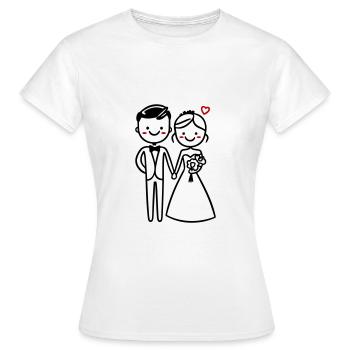Wedding Bride and groom Groom Bride - Women's T-Shirt - white - Front - AI Model Female 172 dark (172cm)