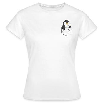 Pinguin Tasche - Pinguin in meiner Tasche - Frauen T-Shirt - Weiß - Vorne - AI Model Female 172 dark (172cm)