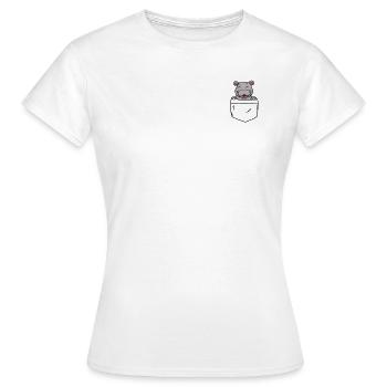 Hippopotames dans la poche - T-shirt Femme - blanc - Devant - AI Model Female 172 dark (172cm)