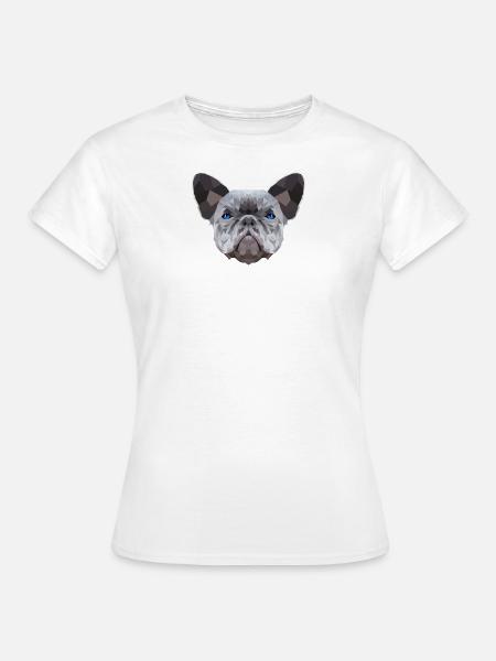 French Bulldog - Low Poly Art. - Women's T-Shirt - white