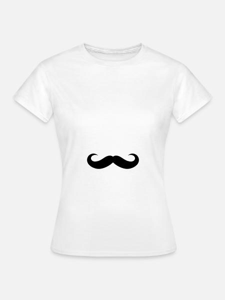 Breiter Schnurrbart - Frauen T-Shirt - Weiß