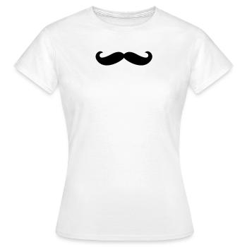 Schnurrbart - Frauen T-Shirt - Weiß - Vorne - AI Model Female 172 dark (172cm)