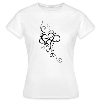 Tribal Heart with large infinity loop - Women's T-Shirt - white - Front - AI Model Female 172 dark (172cm)