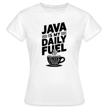 Java ist mein täglicher Treibstoff - Frauen T-Shirt - Weiß - Vorne - AI Model Female 172 dark (172cm)