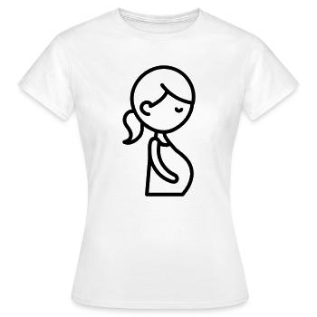 femme enceinte - T-shirt Femme - blanc - Devant - AI Model Female 172 dark (172cm)