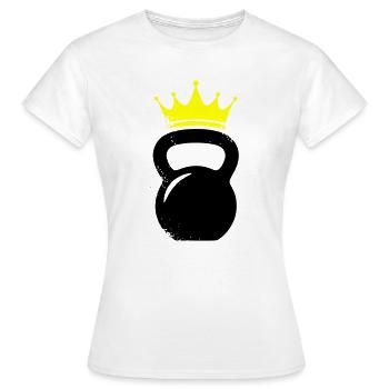 Kugelhantel Krone Gym Logo - Frauen T-Shirt - Weiß - Vorne - AI Model Female 172 dark (172cm)