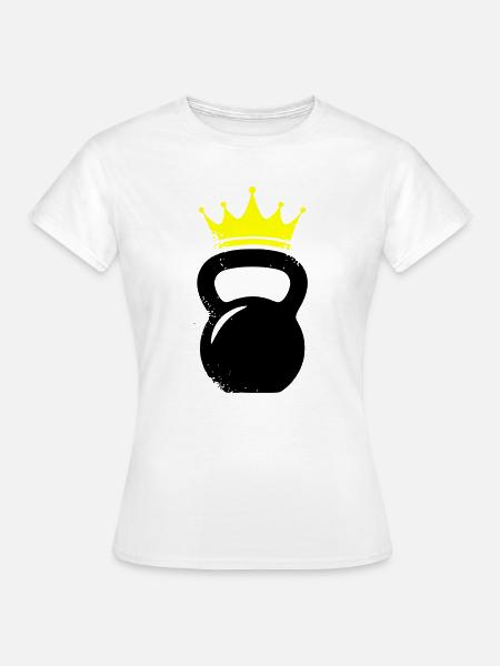 Kugelhantel Krone Gym Logo - Frauen T-Shirt - Weiß