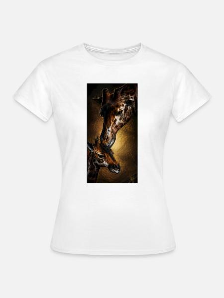 Giraffen in goldener Finsternis - Frauen T-Shirt - Weiß