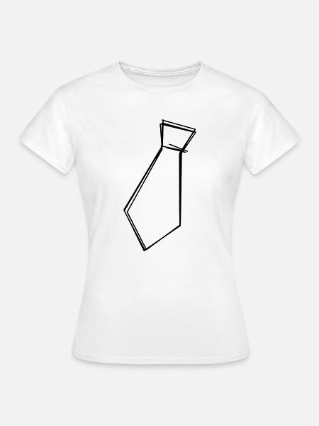Krawatte handgezeichnet - Frauen T-Shirt - Weiß