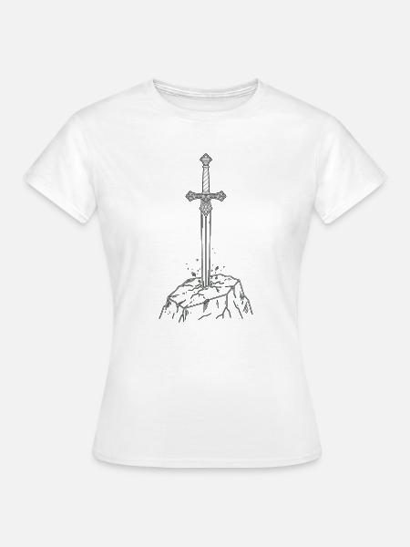 Schwert im Stein Ritterschwert - Frauen T-Shirt - Weiß