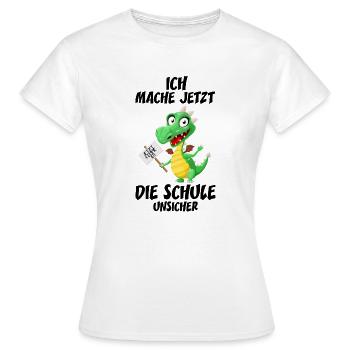 Einschulung Drache - Frauen T-Shirt - Weiß - Vorne - AI Model Female 172 dark (172cm)