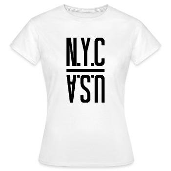 NYC - ÉTATS-UNIS - New York City Manhattan United States - T-shirt Femme - blanc - Devant - AI Model Female 172 dark (172cm)