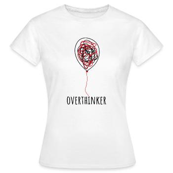 penseur excessif - T-shirt Femme - blanc - Devant - AI Model Female 172 dark (172cm)