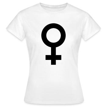 weibliches Symbol - Frauen T-Shirt - Weiß - Vorne - AI Model Female 172 dark (172cm)