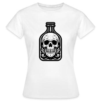 Bouteille de crâne mystérieux - T-shirt Femme - blanc - Devant - AI Model Female 172 dark (172cm)