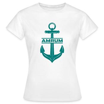 Amrum Anker Nordsee Ebbe Flut - Frauen T-Shirt - Weiß - Vorne - AI Model Female 172 dark (172cm)