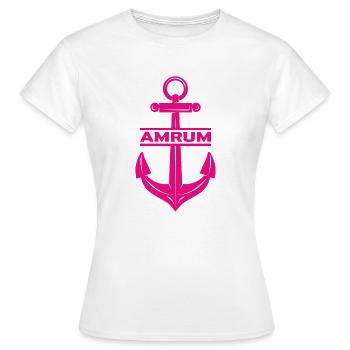 Amrum Anker Nordsee Ebbe Flut - Frauen T-Shirt - Weiß - Vorne - AI Model Female 172 dark (172cm)