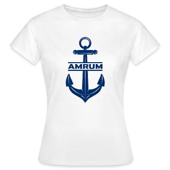 Amrum Anker Nordsee Ebbe Flut - Frauen T-Shirt - Weiß - Vorne - AI Model Female 172 dark (172cm)