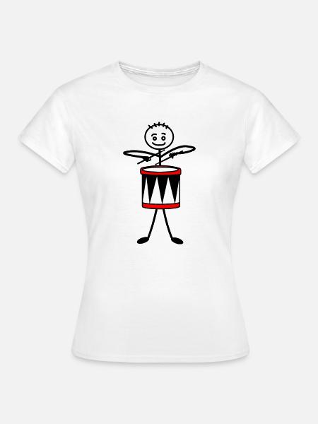 Stickmen-Trommler - Frauen T-Shirt - Weiß