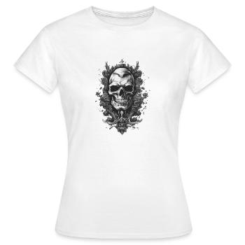 Mystical Grey Skull Enigma - Ethereal Artistic - Women's T-Shirt - white - Front - AI Model Female 172 dark (172cm)