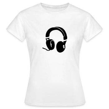 Headphones - Women's T-Shirt - white - Front - AI Model Female 172 dark (172cm)