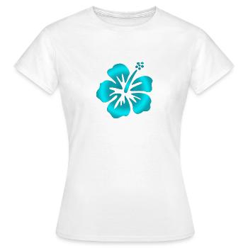 Hibiscus Turquoise - T-shirt Femme - blanc - Devant - AI Model Female 172 dark (172cm)