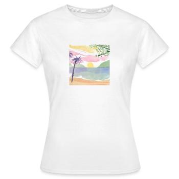 Art des couleurs aquarelle d’été - T-shirt Femme - blanc - Devant - AI Model Female 172 dark (172cm)