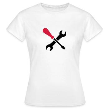 tools - Women's T-Shirt - white - Front - AI Model Female 172 dark (172cm)