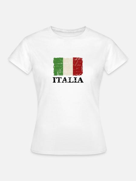 Italia - Italy Flag - Italien Flagge - Frauen T-Shirt - Weiß