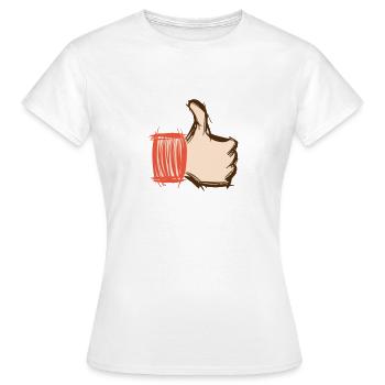 Daumen hoch, Daumen runter, emoji handgezeichnet - Frauen T-Shirt - Weiß - Vorne - AI Model Female 172 dark (172cm)