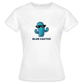 Blue Cactus Thug - Drücke deine Coolness aus! - Frauen T-Shirt - Weiß - Vorne - AI Model Female 172 dark (172cm)