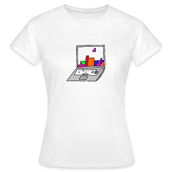 PC Laptop - Frauen T-Shirt - Weiß - Vorne - AI Model Female 172 dark (172cm)