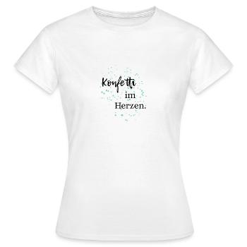 Konfetti im Herzen - Frauen T-Shirt - Weiß - Vorne - AI Model Female 172 dark (172cm)