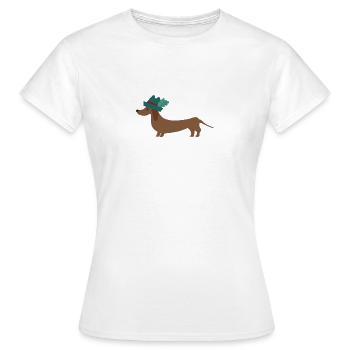 Zamperl - Frauen T-Shirt - Weiß - Vorne - AI Model Female 172 dark (172cm)