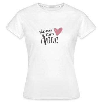 The world's best Anne - Women's T-Shirt - white - Front - AI Model Female 172 dark (172cm)