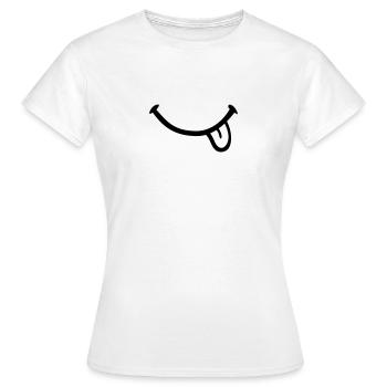 Smiley Langue - T-shirt Femme - blanc - Devant - AI Model Female 172 dark (172cm)