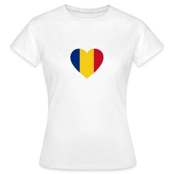 Love Liebe geschenk RUMAeNIEN Romania Roma nia - Frauen T-Shirt - Weiß - Vorne - AI Model Female 172 dark (172cm)