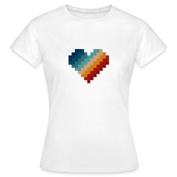 Coeur Pixel Rétro - T-shirt Femme - blanc - Devant - AI Model Female 172 dark (172cm)