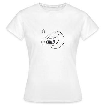 Moon Child – Deine Verbindung zum Mond - Frauen T-Shirt - Weiß - Vorne - AI Model Female 172 dark (172cm)