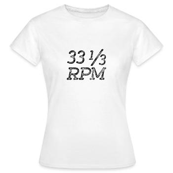 33 1/3 RPM black - Frauen T-Shirt - Weiß - Vorne - AI Model Female 172 dark (172cm)
